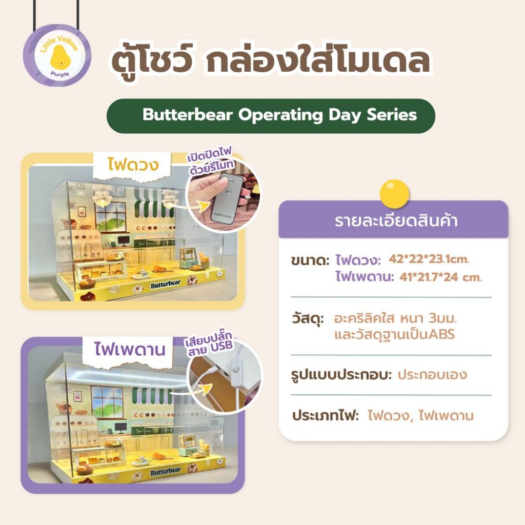 (พร้อมส่ง) ตู้โชว์โมเดล ButterBear น้องหมีเนย Operating Day Series   กล่องอะคิลิคใส่โมเดล พร้อมอุปกรณ์ประกอบฉาก ราคา ถูกที่สุด ดีลบีเคเค แกลเลอรีภาพที่ 4