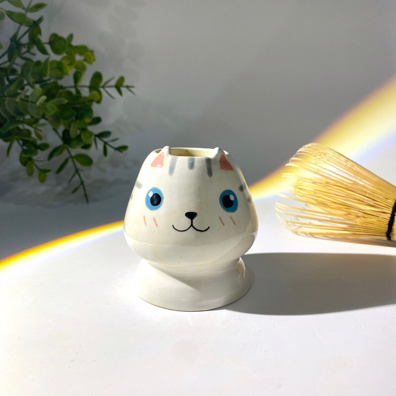 ที่วางแปรงชงมัทฉะ ที่วาง chazen เซรามิกแฮนด์เมดสุดน่ารักทำมือ