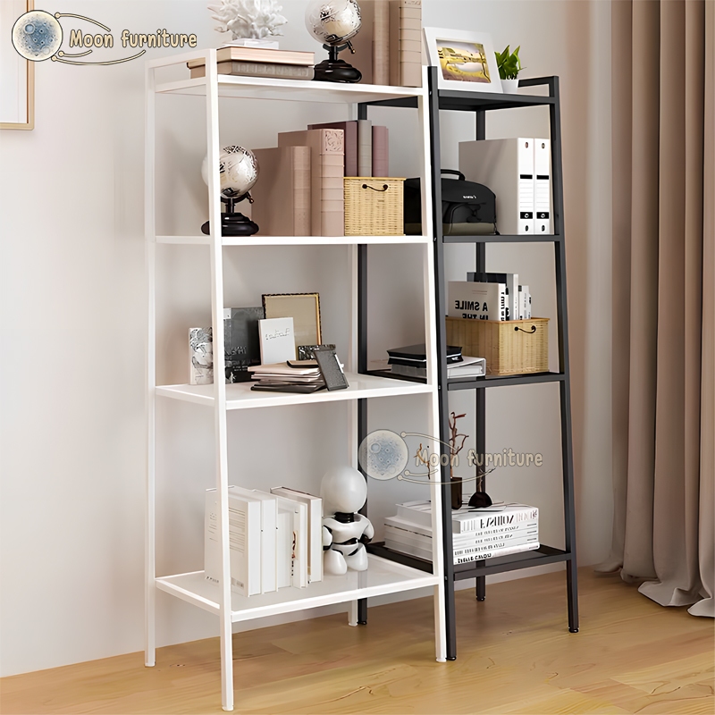 Moon furniture 150cm ชั้นวางของ สแตนเลสเค 3/4/5 ชั้น ชั้นอเนกประสงค์น ทรงสี่เหลี่ยมคางหมูรับน้ำหนักได้150kgและดำ