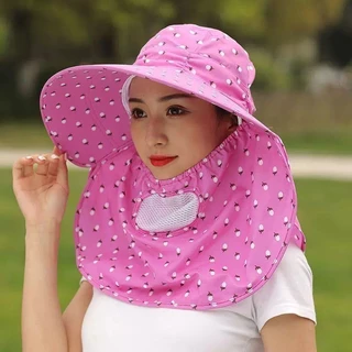 หมวกกันแดด ปั่นจักรยานกลางแจ้ง หมวกกันแดด หมวกปีกกว้างรับหน้าร้อน ป้องกันรังสียูวี