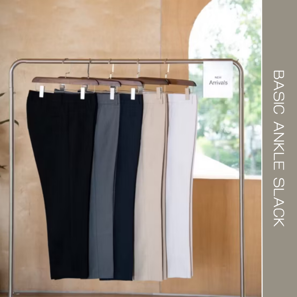 TOFFY & BROWN / BASIC ANKLE  SLACK กางเกงเเสล๊คทรงกระบอกเล็กปลายขาเต่อ