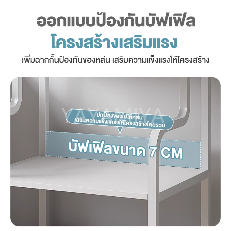 YYM ชั้นเก็บเอกสาร 52*34*126.5CM ชั้นวางของ ชั้นวางของหนังสือมีล้อ ความจุขนาดใหญ่ ทนทาน 4ชั้น shelf - รูปที่ 6