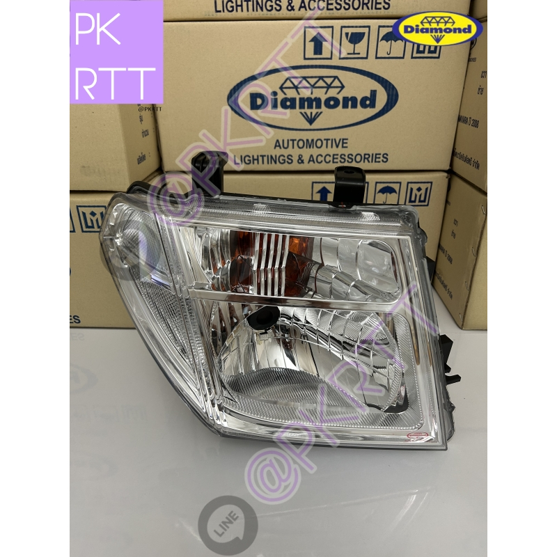 ไฟหน้า NISSAN NAVARA D40 ปี 2007-2012 โคมฮาโลเจน นิสสัน นาวาร่า นาวารา ตราเพชร ไดมอนด์ Diamond