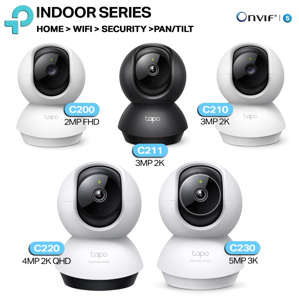 กล้องวงจรปิดภายใน TP-Link Tapo C-Sries C200 2MP/ C210 3MP / C211 3MP / C220 4MP / C230 5MP