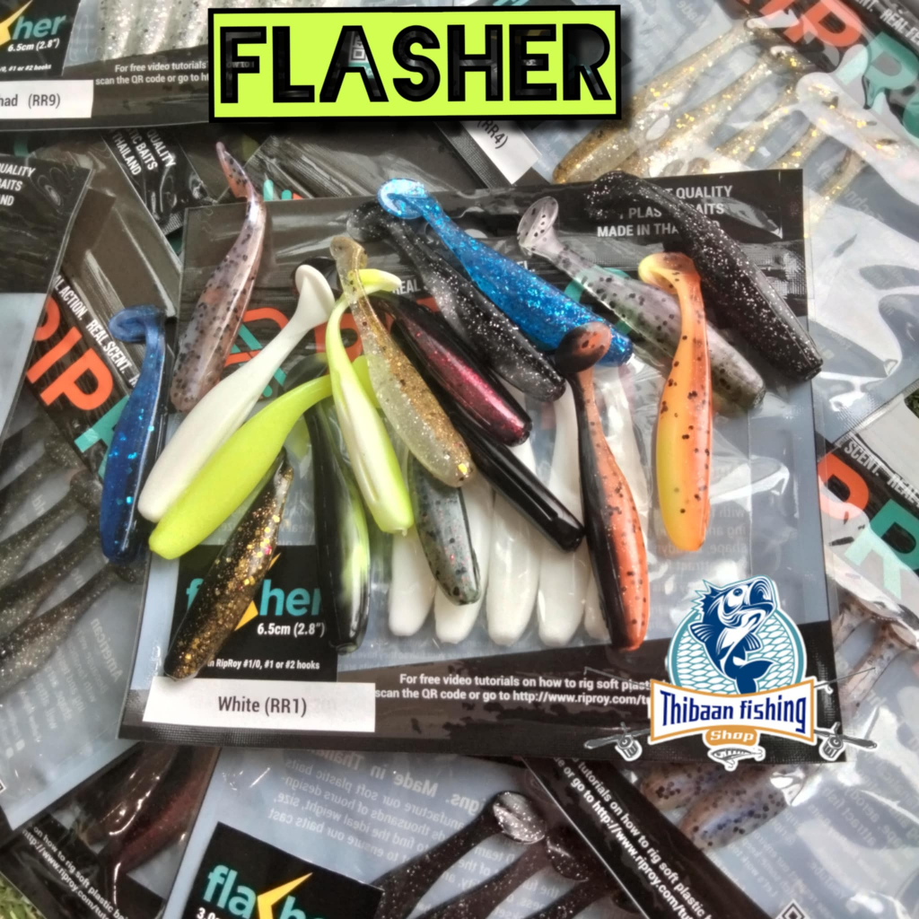 เหยื่อยาง RipRoy รุ่น Flasher ขนาด 6.5 ซม.น้ำหนัก 3 กรัม (แถมเบ็ดในซอง1/0) - ThiBaan Fishing