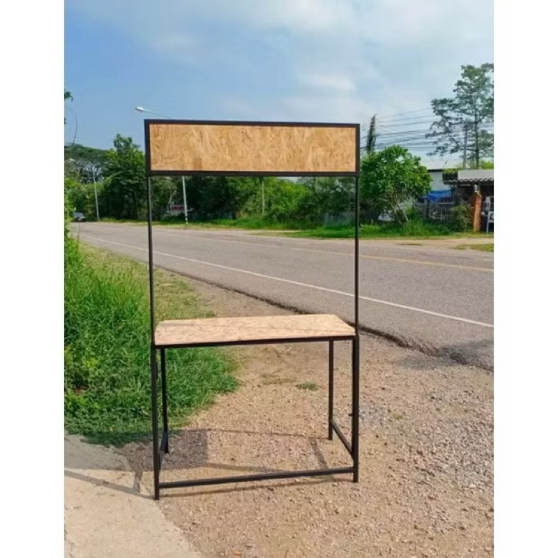 คีออสขายของ/โต๊ะพับ ถอดประกอบได้ โครงเหล็กแท้100%พ่นสีกันสนิม แผ่นไม้อัดosb - รูปที่ 3