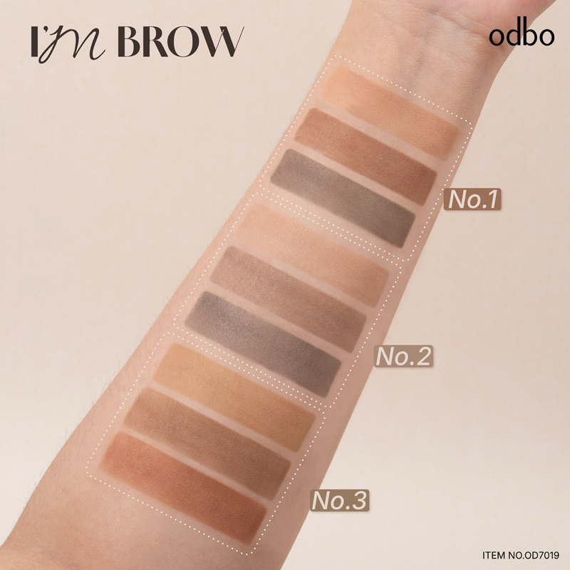 ODBO I’M BROW โอดีบีโอ ไอม โบว ที่เขียนคิ้วแบบฝุ่น 3 เฉดสีในตลับ OD7019 - รูปที่ 4