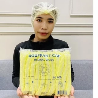 หมวกคลุมผมเกรดโรงพยาบาลรูปตัวหนอนบรรจุ50ชิ้นมี7สี