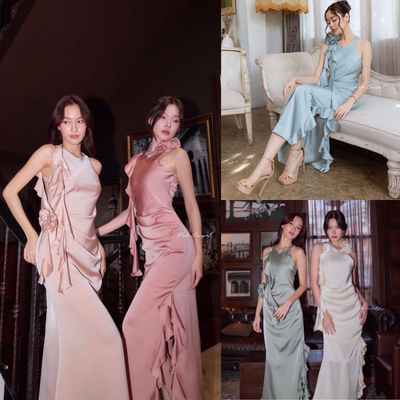 🏷️redcarpet  🌸Avery Dress 🩵เดรสแขนกุด ชุดเดรสออกงาน ชุดเพื่ิอนเจ้าสาว ชุดไปงานแต่ง