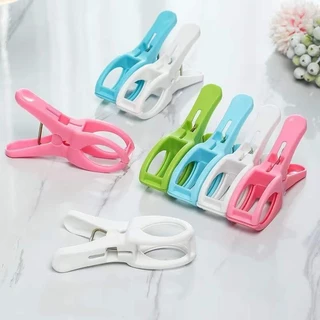 กิ๊บหนีบผ้าตัวใหญ่ แพ็ค 4 ชิ้น แบบพลาสติก ตัวหนีบผ้าจัมโบ้ สีสดใส คละสี H14(120)105 H216-013