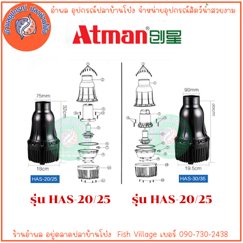 ATMANปั๊มน้ำประหยัดไฟ  รุ่น HAS-20/25/30/35