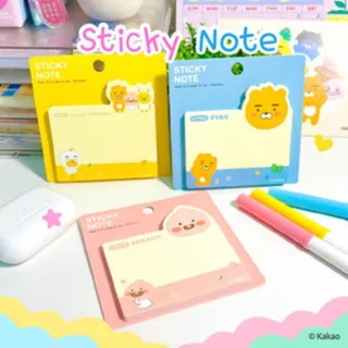 🥐ลิขสิทธิ์แท้🥐 KAKAO FRIENDS กระดาษโน้ตมีกาวในตัว สามารถนำมาใช้ใหม่ได้ ลาย Ryan Aprach Muzi KK811