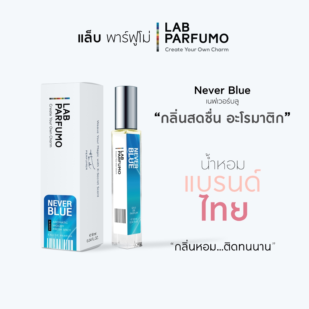น้ำหอมขายดี LAB PARFUMO Never Blue กลิ่นสดชื่นสุดๆ ไร้กังวล ปลุกเอ็นเนอร์จี้ในตัวคุณ