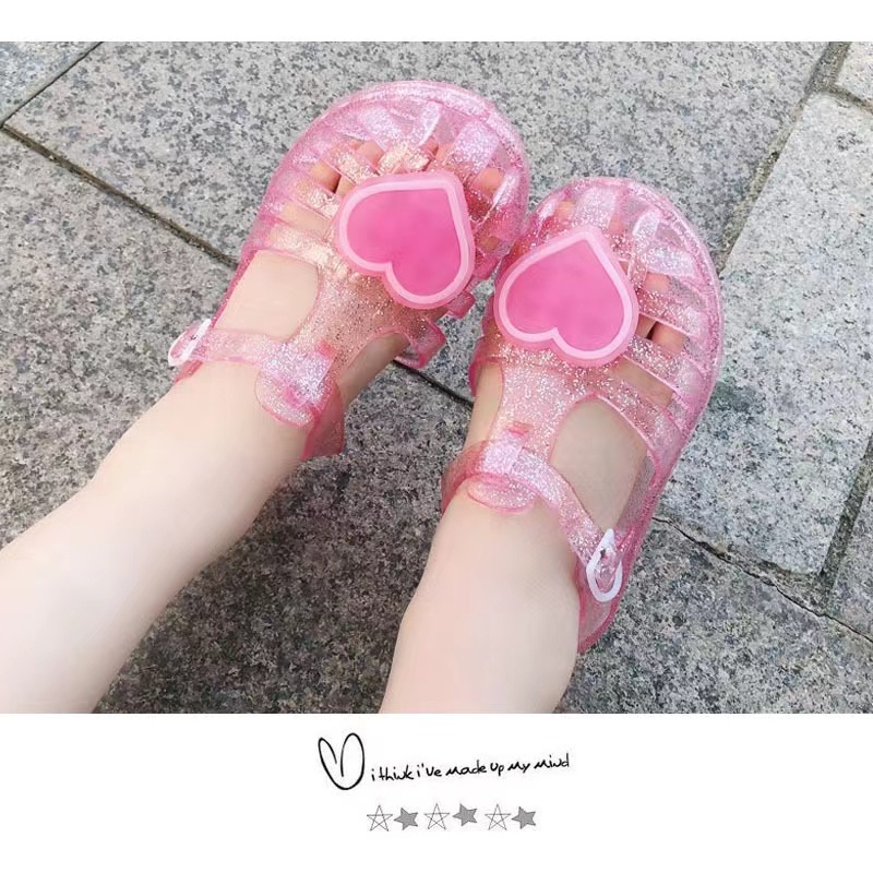 HS05 สีลูกอมรองเท้าแตะคริสตัล สาวฤดูร้อนรองเท้าแตะรองเท้า รองเท้าเด็ก Love Crystal Sandals องเท้าเจ้าหญิง สินค้า