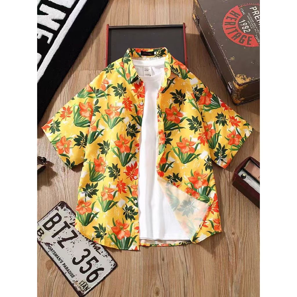 (พร้อมส่งในไทย)เสื้อเชิ้ตลายดอก เสื้อสวย ใส่สบาย ใส่เที่ยวทะเล เที่ยวสงกรานต์ ราคา ถูกที่สุด ดีลบีเคเค แกลเลอรีภาพที่ 5
