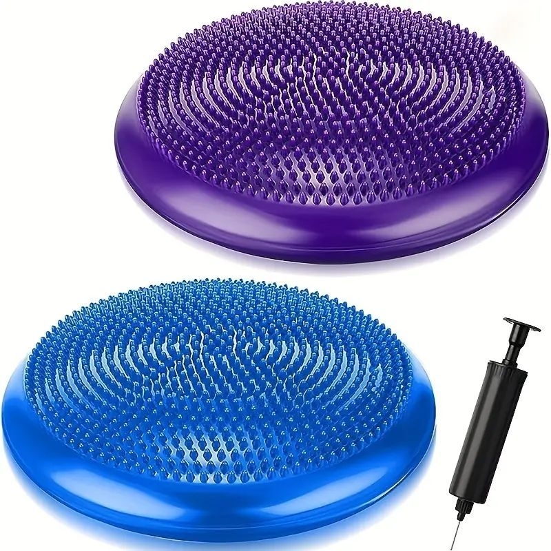 🤾‍♀️33CM Balance Pad🔵🟣 บอลฝึกการทรงตัว ball yoga สำหรับการเล่น โยคะ พิลาทิส วัสดุPVC เกรดA แข็งแรงมาพร้อมเข็มสูบลม