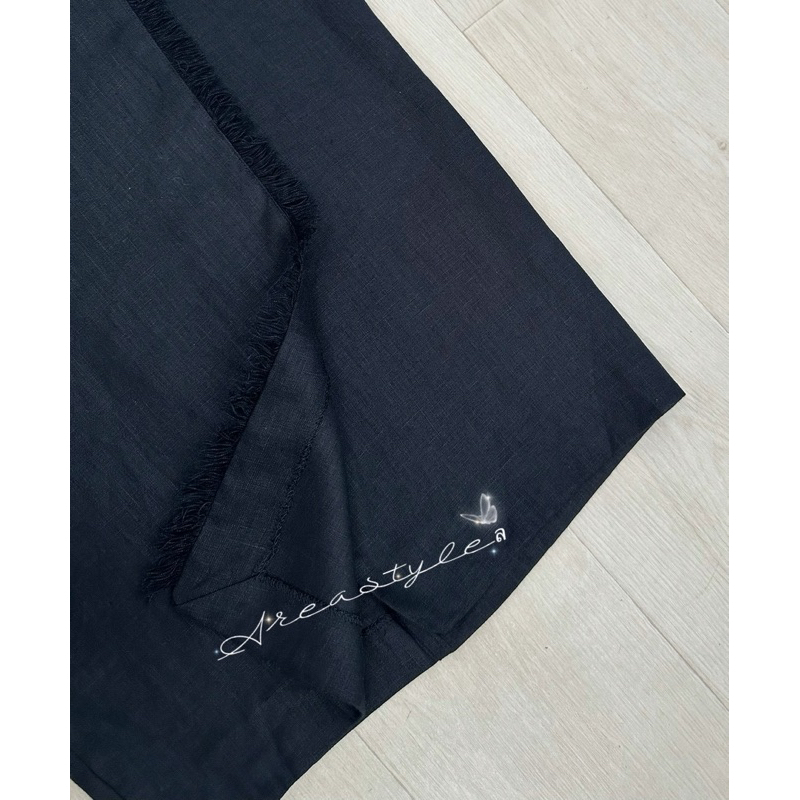 MNG Skirt กระโปรงสีดำ เอวสูง เอวยืด ผ้าลินิน+คอตตอน