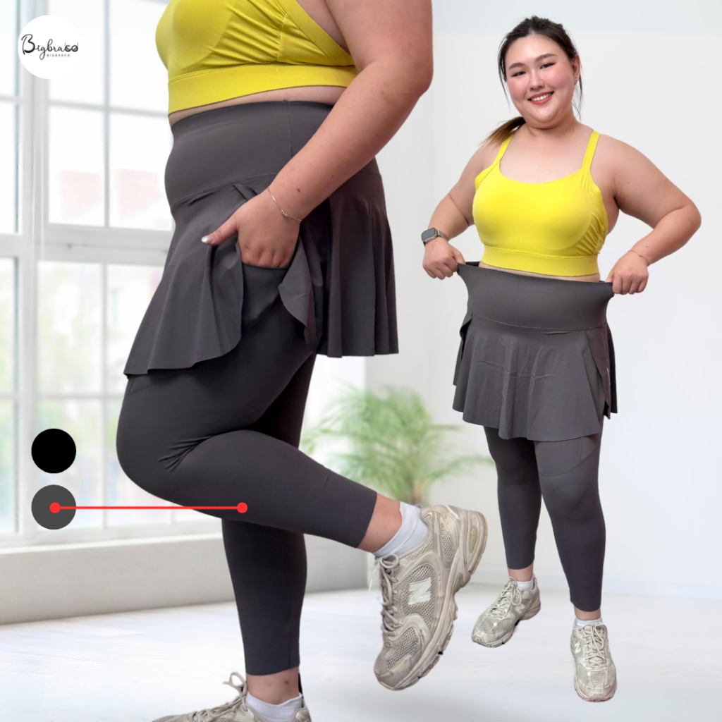 Bigbra365-HI139 (M-4XL) กางเกงทรงกระโปรง เอวสูงกระชับหน้าท้อง ความยาว 7 ส่วนมีกระป๋าข้างลำตัว