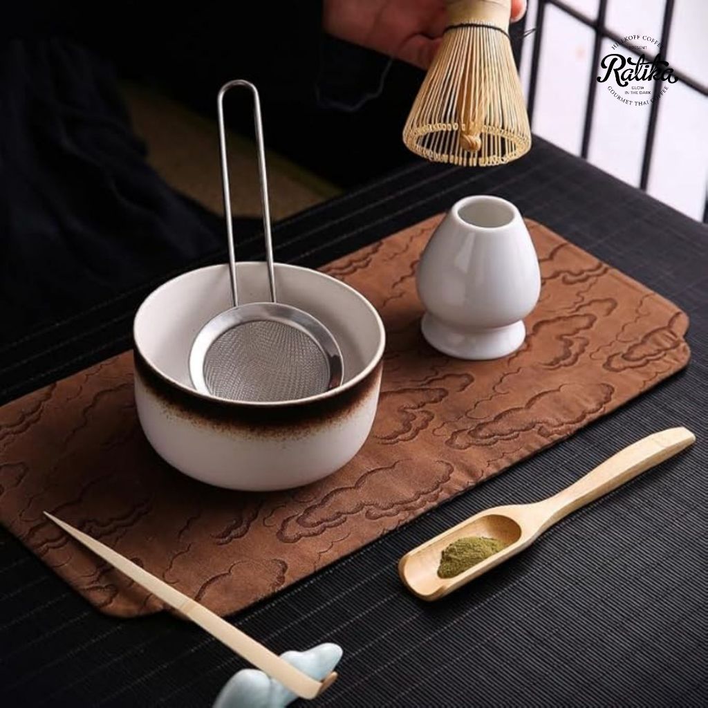 Ratika | อุปกรณ์ชงมัทฉะ Matcha Set ชุดชงมัทฉะ อุปกรณ์มัทฉะ ถ้วย แปรง ที่วาง ช้อน มัทฉะ ของขวัญ