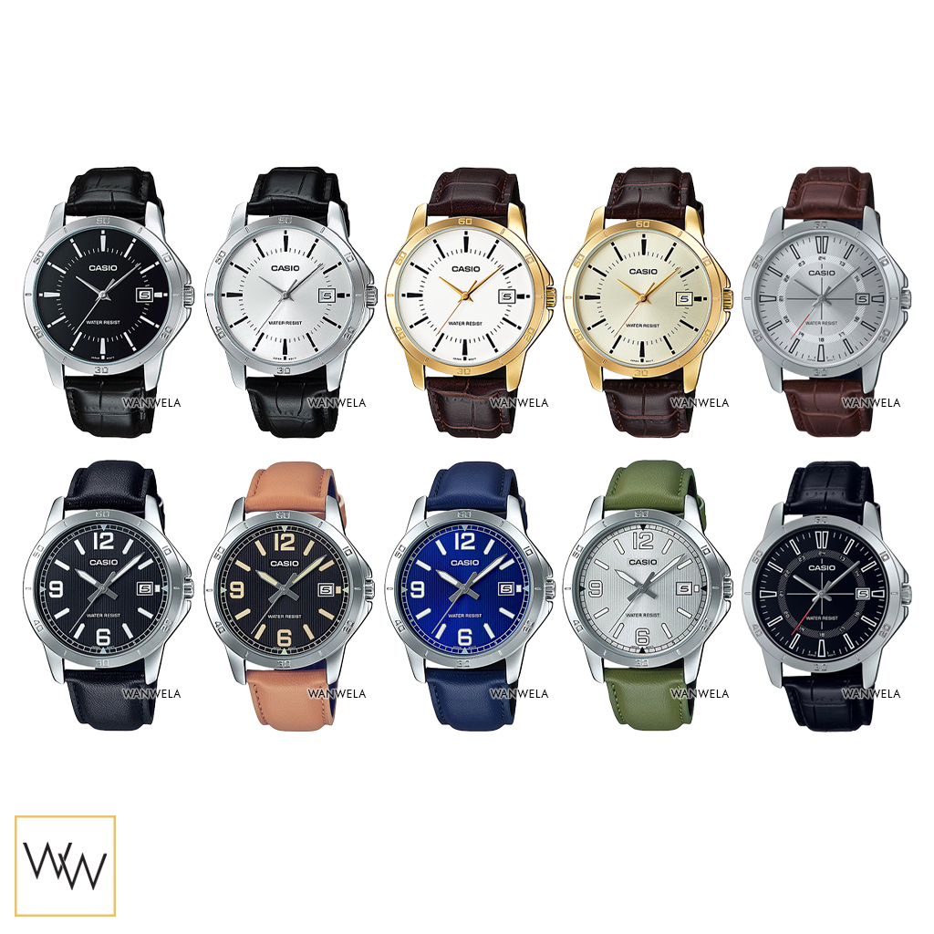 ของแท้ นาฬิกาข้อมือ Casio ผู้ชาย รุ่น MTP-V004 สายหนัง พร้อมกล่อง
