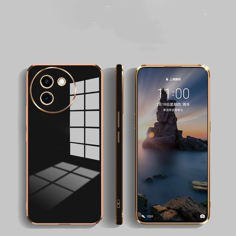 เคสโทรศัพท์ สำหรับรุ่น Vivo Y39 Y29 Y29S Y04 เคสนิ่ม ขอบทอง ขอบเงา สีสวย พาสเทล ชุบทองสไตล์ น่ารัก