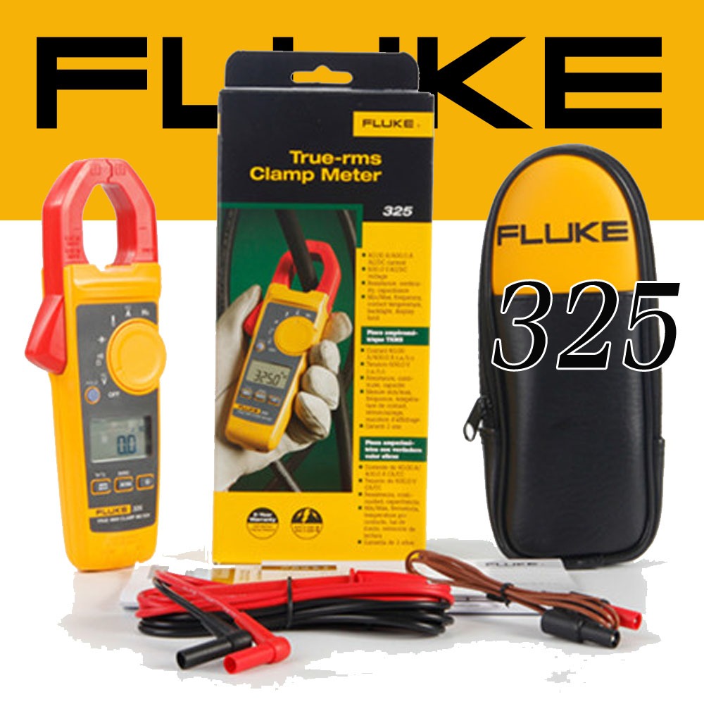 Fluke 325 True-RMS แคลมป์มิเตอร์ AC DC เครื่องทดสอบกระแสและแรงดันตัวต้านทานความจุความถี่อุณหภูมิมัลต