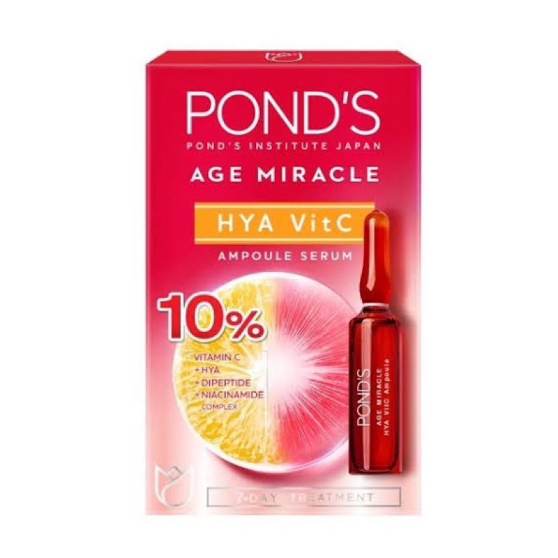 east Pond’s age miracle Hya vit C 1.2.x7ชิ้น หลอดแอมพลู ผิวหน้ากระชับใน3วัน ยืดหยุ่น ริ้วลอยลดใน7