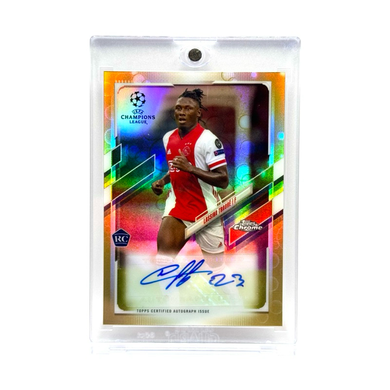 Topps Chrome UCL 20/21 Lassina Traoré AFC Ajax RC Base Autograph Gold Bubbles Refractors