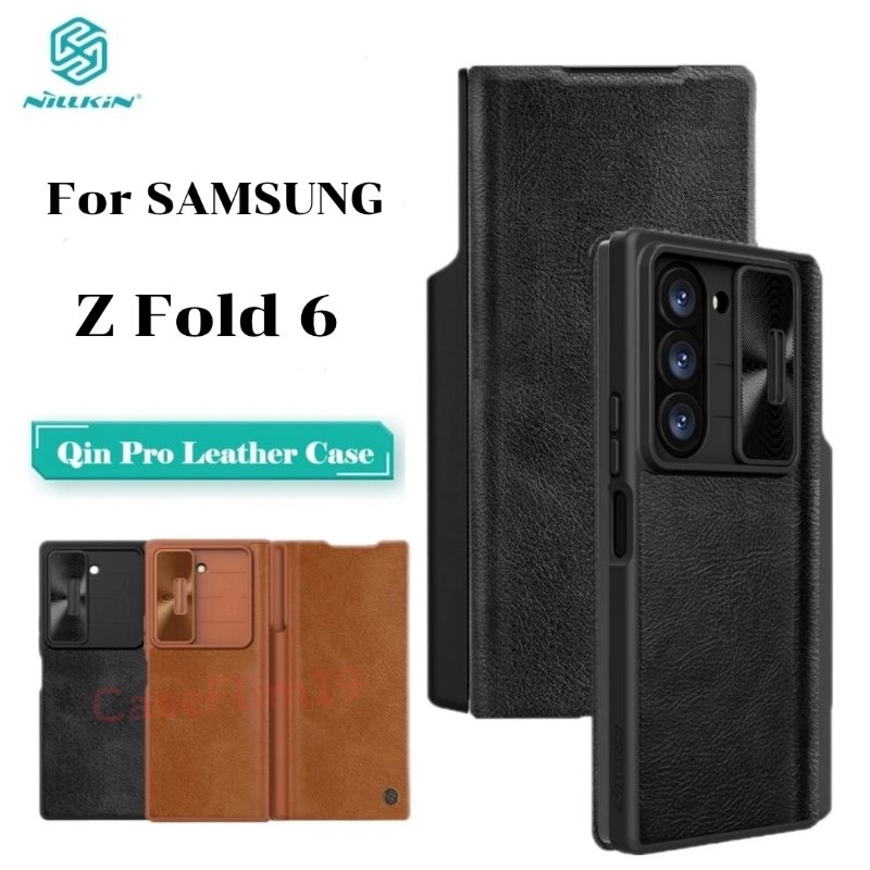 NILLKIN เคส Samsung Z Fold 6/Fold6 รุ่น Qin Pro Leather Case เคสฝาพับ สไลด์กล้อง มีช่องเก็บปากกา