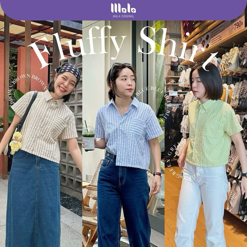 Mala.original shirts สี Green อก40“