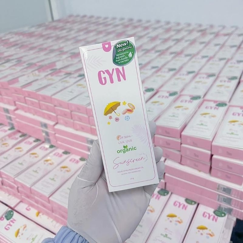 Gyn Sunscreen SPF50 กันแดดจิณ สูตรใหม่ เนื้อสีขาวไม่มีรองพื้น