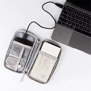 [พร้อมส่ง] กระเป๋าเก็บสายดาต้า กระเป๋าใส่แบตสำรองพกพา กล่องสายชาร์จ แฟลชไดรฟ์ USB หูฟังกันน้ำ