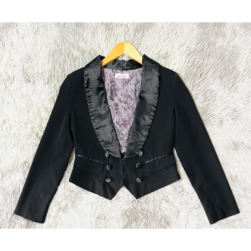 อก 36 สูทมือสอง ผู้หญิง Blazer สีดำ*S216