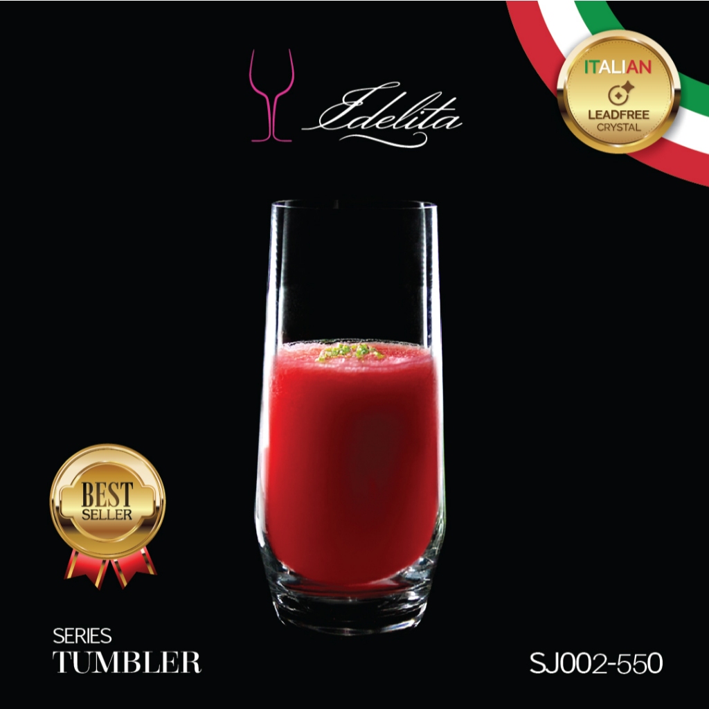 JJGLASS - (Idelita) SJ002-550 Long Drink 550ml. - แก้วน้ำ แก้วทรงสูง แก้วน้ำผลไม้ แก้วคริสตัล ไร้สารตะกั่ว