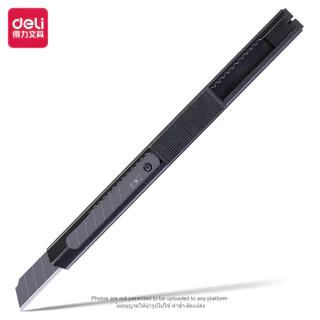 Deli คัตเตอร์ Cutter คัตเตอร์แบบล็อกอัตโนมัติ คัตเตอร์แบบพกพา ดีไซน์ทันสมัย ใบมีดคมกริบ ทนทาน ใช้งานง่าย เปลี่ยนใบมีดไ