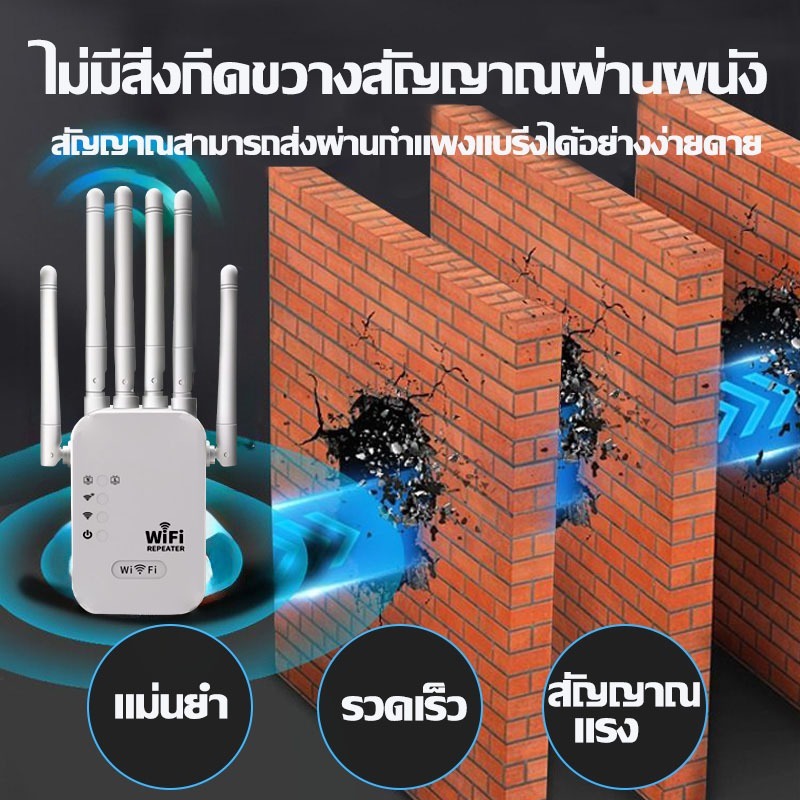🔥สัญญาณอ่อนที่ไหน ก็เสียบปลั๊กตรงนั้น🔥Wifi Repeater 6เสาอากาศขยาย ขจัดจุดบอดของเครือข่าย 1200Mbps 5Ghz ตัวขยายสัญญาณ