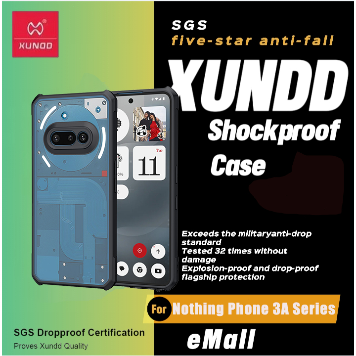 Xundd เคส ใช้สำหรับ Nothing Phone 3a Pro Case Nothing Phone 3a เคสป้องกันการกันกระแทก วัสดุ TPU+ฝาหล