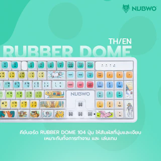 NUBWO ชุดเซ็ทคีย์บอร์ด-เมาส์ไร้สาย NKM-645 เชื่อมต่อแบบไวร์เลส ปุ่มนุ่ม ไร้เสียงรบกวน [1 Receiver ใช้ร่วมกัน]