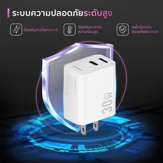 ENYX หัวชาร์จ PD 30W / 20W GaN A4X ที่ชาร์จ USB C Fast Charger อะแดปเตอร์ สำหรับ IP15 IP14 IP13 IP12