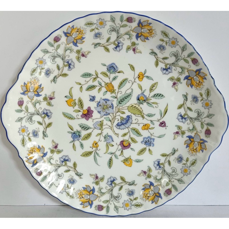 Mintonจานเปลของใหม่ขอบสีน้ำเงิน