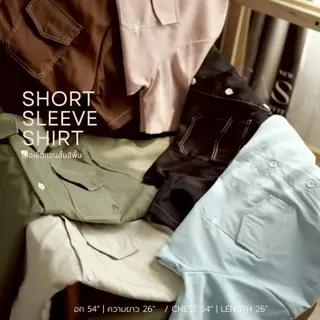 🩶New!! Short Sleeve Shirt,Classic Shirt เสื้อเชิ้ตแขนสั้นและแขนยาว ทรงครอป