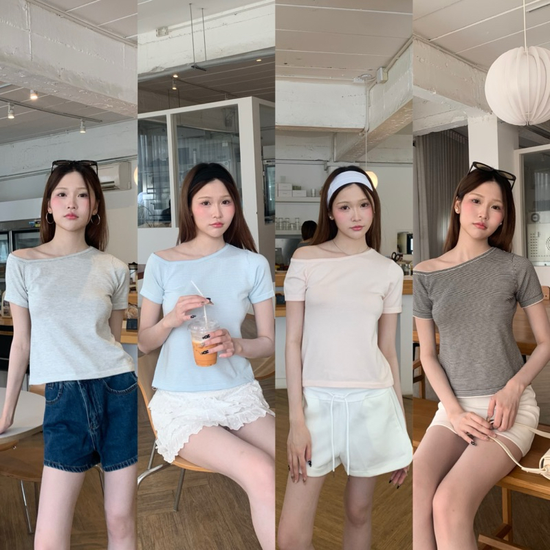 3pcs.basket "T2504" LYN Top เสื้อไหล่ตก