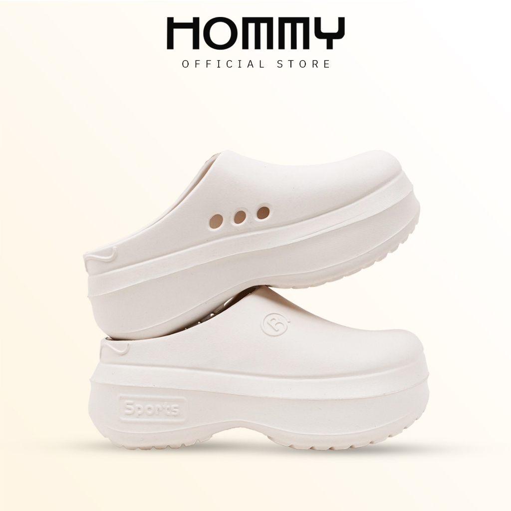 HOMMY_SHOES รองเท้าแตะ รองเท้าหัวโต รองเท้าผู้หญิง  กันลื่น พื้นหนา 6 CM.(SH-2)..