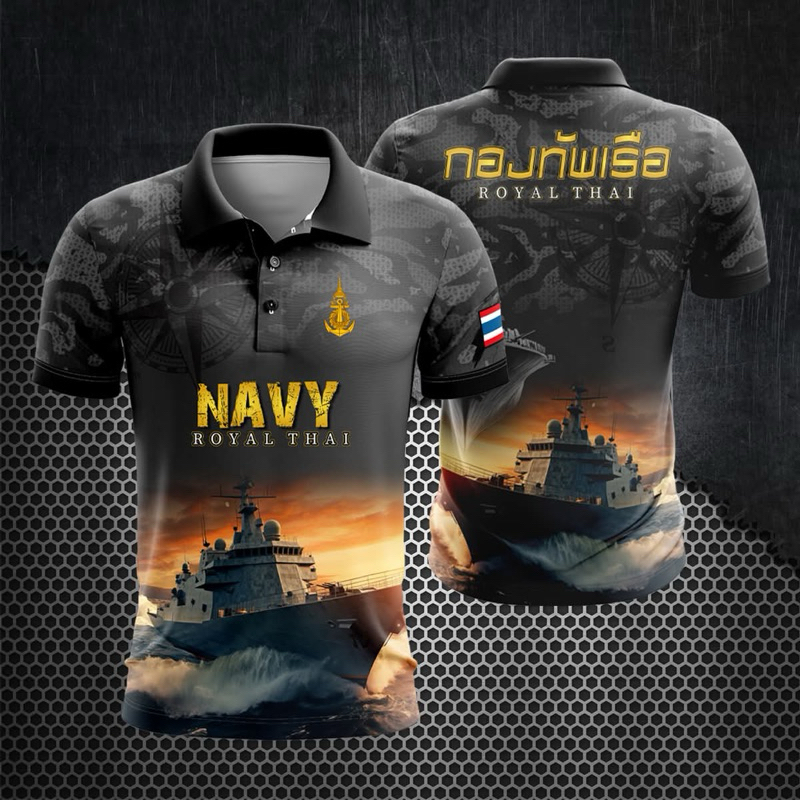 PL-001 เสื้อโปโลทหารเรือ งานพิมพ์ลาย NAVY-POLO SHIRTS – โปรปัง