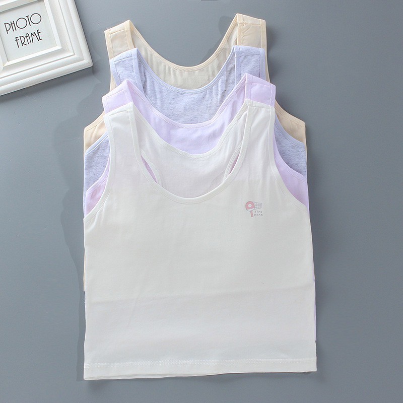 เสื้อซับในเด็ก มัซับบังทรงด้านหน้า เนื้อผ้ายืดได้ดี ทรงเสื้อกล้าม สำหรับน้องอายุ 7-12 ปี วัดขนาดรอบอกน้องก่อนสั่งนะคะ