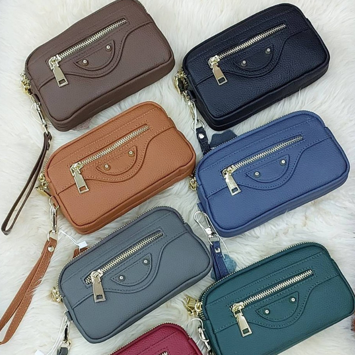 [พร้อมส่งในไทย] กระเป๋าคล้องมือหนังแท้ สายคล้องถอดได้ No.PL-2989 กระเป๋าร้านชิค