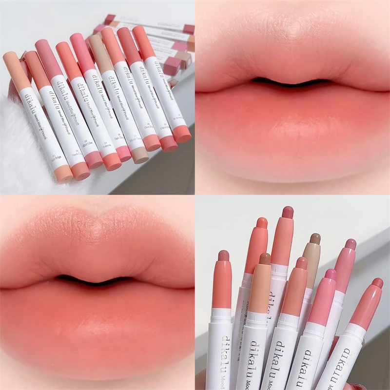 Dikalu ดินสอเขียนขอบปาก เนื้อแมตต์กํามะหยี่ สีนู้ด เรียบเนียน ติดทนนาน กันน้ํา