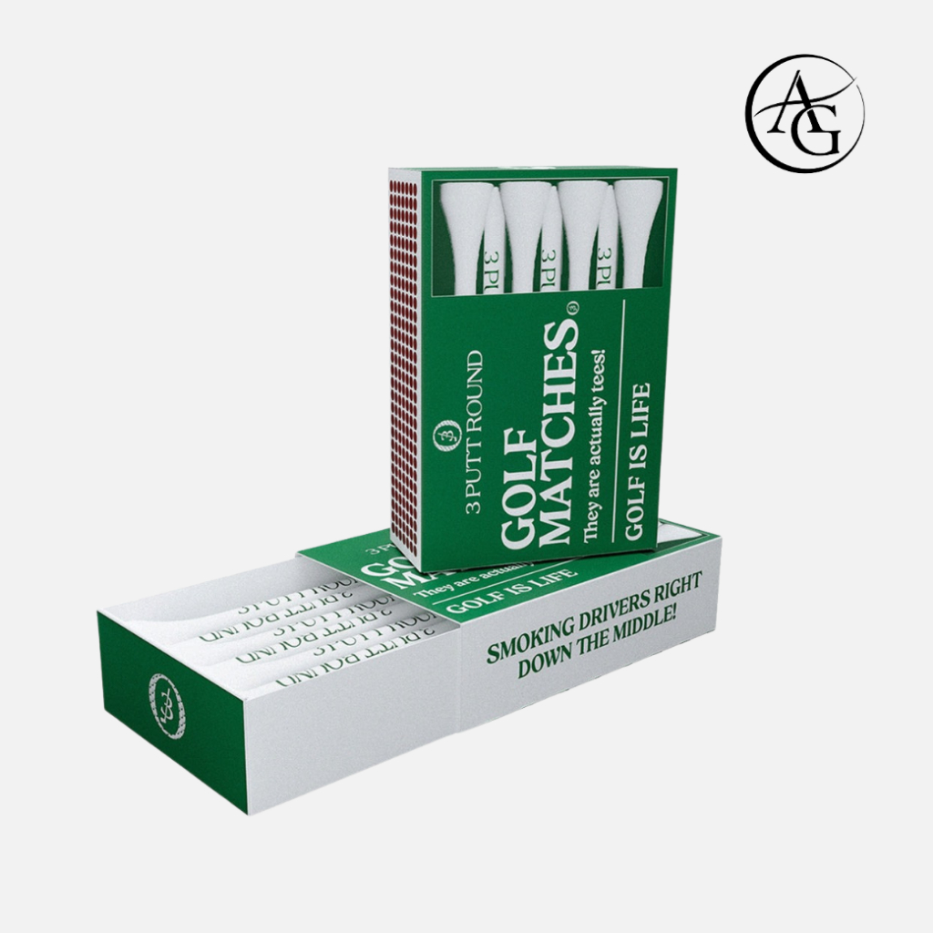 3PUTTROUND The Green Golf Tee Match Box (สีเขียวขาว)
