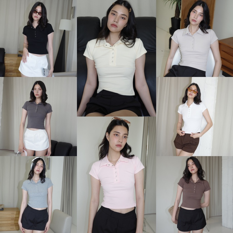 BEMYCHIC เสื้อครอปโปโลรัดรูป รุ่น Lea top