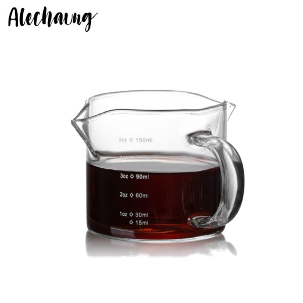 แก้วตวงแบบหูจับ แก้วตวงนม Measuring cup แก้วตวงชงกาแฟ 75ml 150ml สำหรับตวง ตวงชงกาแฟ ถ้วยตวง แก้วตวง Alechaung coffee